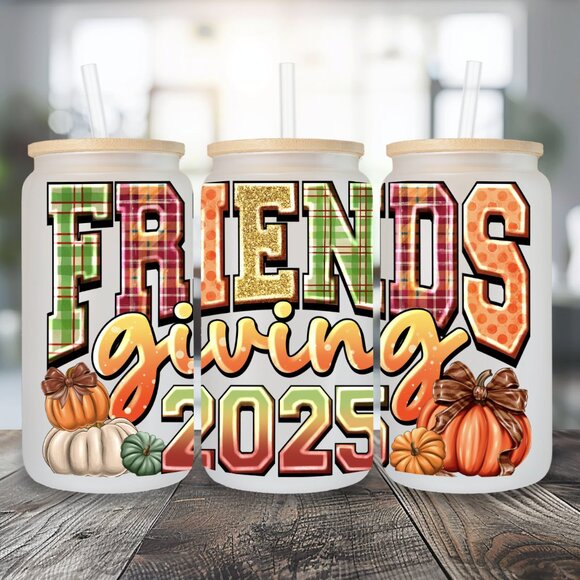 Friendsgiving 2025 Glass Cup - Picture 1 of 1